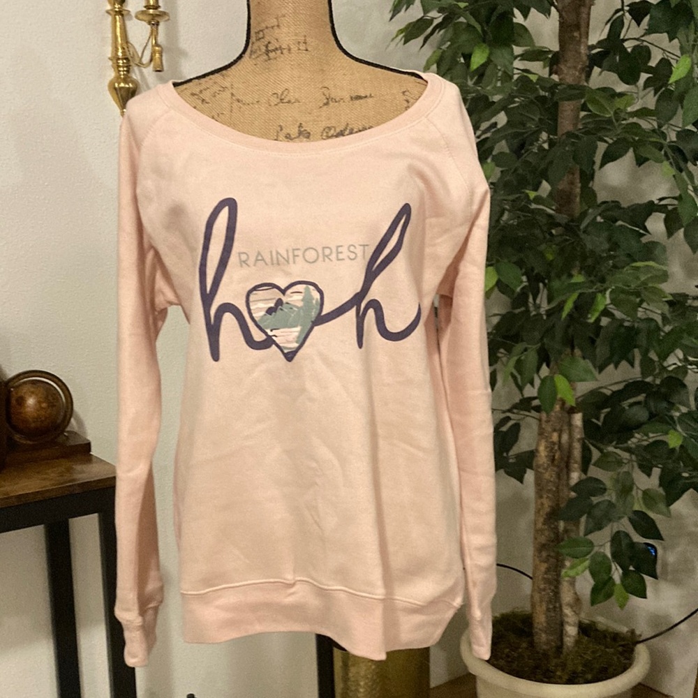 MV Sport Light Pink Sweater, XL, mountain print